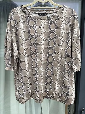 Buy F&F - Women's Snakeskin Brown Shirt Sleeve T- Shirt BNWOT - Was £22 - UK 16 • 3.50£