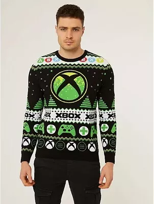 Buy OFFICIAL XBOX Knitted Christmas Jumper Mens 100% Cotton Logo Gamer Gift Adult • 20.99£