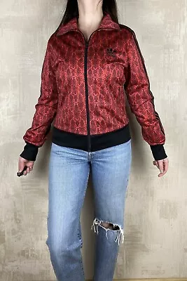 Buy Adidas Firebird Red Snake Print Big Trefoil Track Jacket Women's Top Size UK 14 • 47.36£