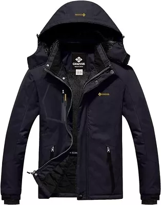 Buy Men S Mountain Waterproof Ski Jacket Windproof Fleece Outdoor Winter Coat With H • 49£