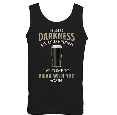 Buy GUINESS VEST Mens Hello Darkness My Old Friend Beer Alcohol Drunk BBQ Tee Top • 9.99£