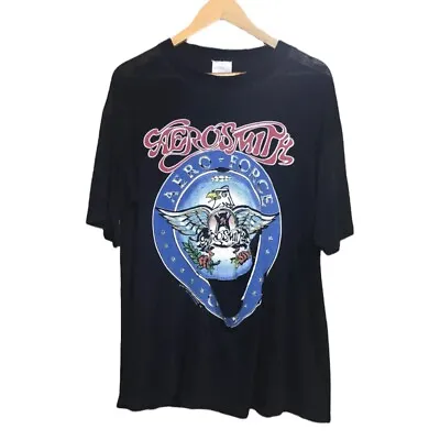 Buy AEROSMITH Vintage 1989 US Tour T Shirt XL Brockum V RARE - Distressed COLLECTORS • 55£