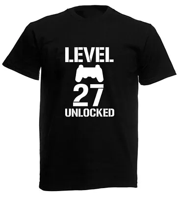 Buy Level 27 T-Shirt, 27th Birthday Gifts Presents For 27 Year Old Gamer Son Men • 9.99£