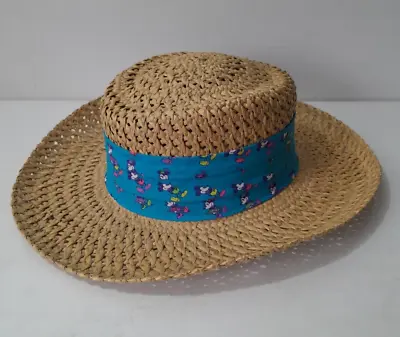 Buy Vintage 1980's Disney Straw Hat Mickey And Minnie Mouse Adults Size Collectable • 24.95£