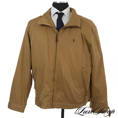 Buy Polo Ralph Lauren Camel Tan Microfiber Fleece Lined Hooded Zip Jacket Coat XL NR • 7.89£