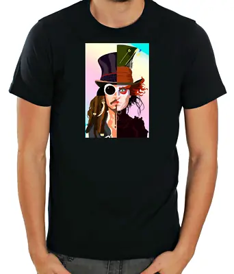 Buy Mad Hatter Johnny Depp Jack Sparrow Short Sleeve  White T Shirt Men F500 • 10.51£