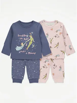 Buy Disney Baby Girls Tinkerbell Peter Pan 2 Pack Pyjamas 6-9 Months BNWT • 14.99£