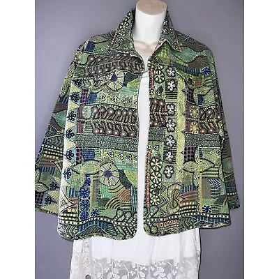 Buy Vintage Chicos Green Denim Jacket • 17.36£