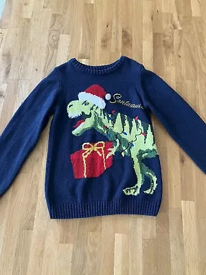 Buy Boys Next Dinosaur Christmas Jumper Age 8 • 3£