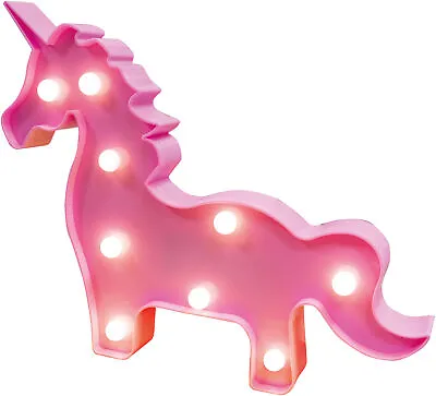 Buy Unicorn LED Standing Light Pink Childs Room Home Night Light Battery Powered • 5.99£