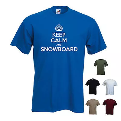 Buy 'Keep Calm And Snowboard' - Mens Funny T-shirt. S-XXL • 11.69£