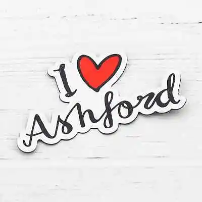 Buy Fridge Magnet I Love Ashford Kent Merch Font Heart Cut Out Design • 3.25£