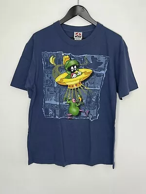 Buy Vintage 90s ACME Looney Tunes Marvin The Martian Blue T-Shirt L Single Stitch • 63.17£