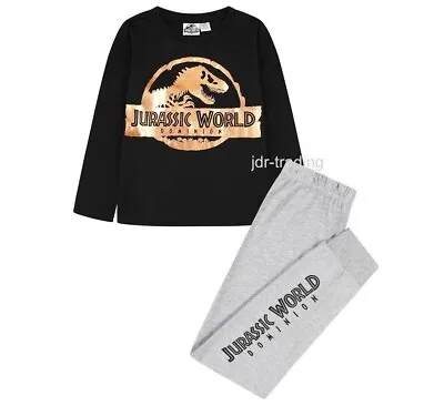 Buy Boys Kids JURASSIC WORLD PYJAMAS Pj Set Long Top & Pants T Shirt PJS Ages 4-10 • 8.89£