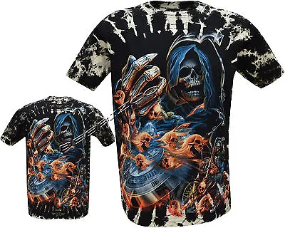 Buy New Grim Reaper Biker Ghost Rider Glow In The Dark Tye Dye T - Shirt M - 3XL • 14.95£
