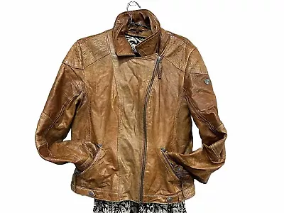 Buy Gipsy By Mauritius Leather Jacket Vintage Biker Aviator Motorcycle L/XL • 49£