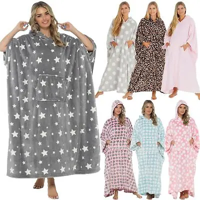 Buy Oversized Hooded Blanket Ultra Soft Fleece Long Hoodie Lounge Poncho Kaftan • 21.99£