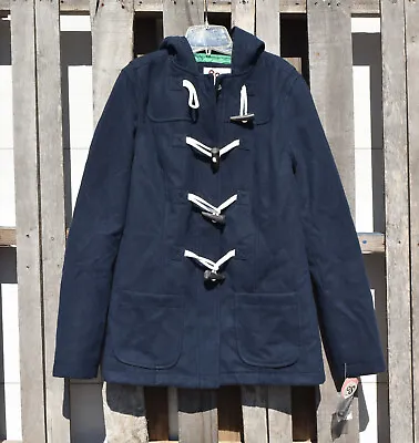 Buy NEW Juniors SO Navy Blue Toggel Front Snap Hooded Pea Coat Jacket Sz M • 12.06£