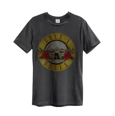 Buy Amplified Guns N Roses Drum Logo Mens Charcoal T Shirt Guns N Roses Classic Tee • 18.95£