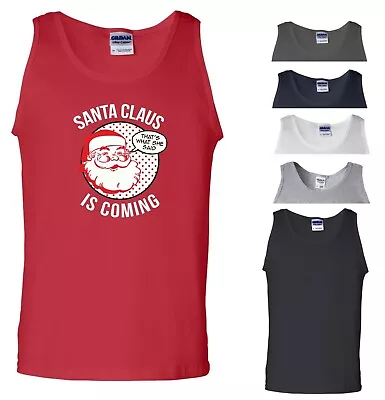 Buy Santa Claus Is Coming Vest Funny GOT Christmas Xmas Birthday Gift Men Tank Top • 8.27£
