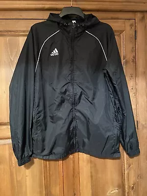 Buy ADIDAS Team Weatherproof Hooded Dugout Coat Sport Jacket Size M • 8.99£