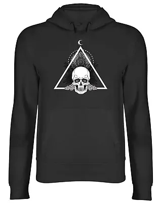 Buy Mens Womens Hoodie Skull Head Gothic Warning Hoody Top Pirate Halloween Gift • 17.99£