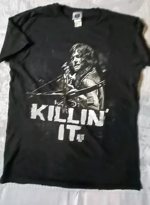 Buy The Walking Dead Daryl Dixon Killing It T-Shirt Black 2014 AMC Size XL Large  • 8£