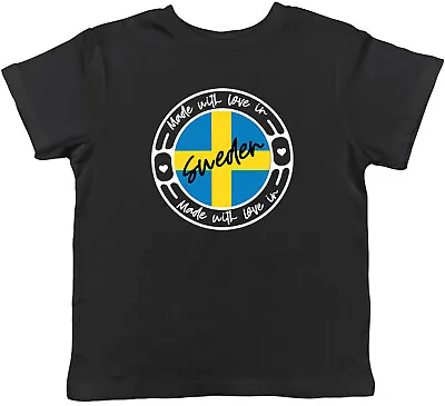 Buy Made With Love In Sweden Childrens Kids T-Shirt Boys Girls • 5.99£