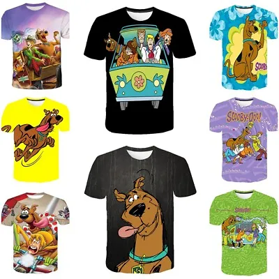 Buy Cartoon Scooby Doo Kids Adults Casual T-Shirt 3D Print Short Sleeve Tee Tops • 8.49£