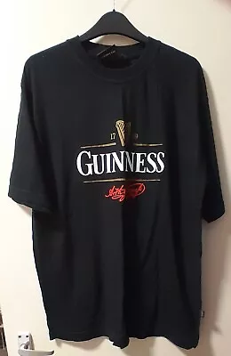 Buy Guinness Black Short Sleeve T-shirt With Guinness, Signature & Harp Logo, Size L • 10£