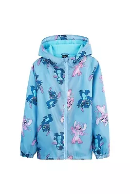 Buy Disney Kids Stitch Hooded Raincoat Waterproof Jacket • 23.49£