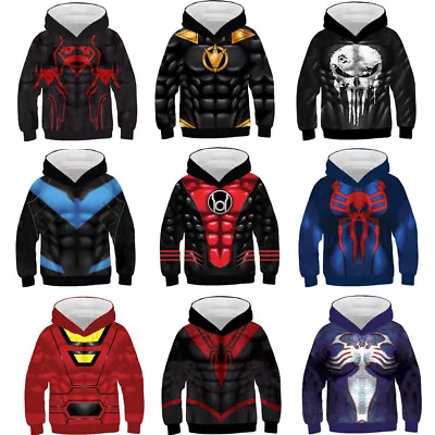 Buy Spiderman Green Lantern Venom Nightwing Kids Hoodies  Superhero Punisher Coat • 10£