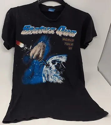 Buy Original 1981 Vintage Status Quo World Tour '81 T-Shirt • 45£