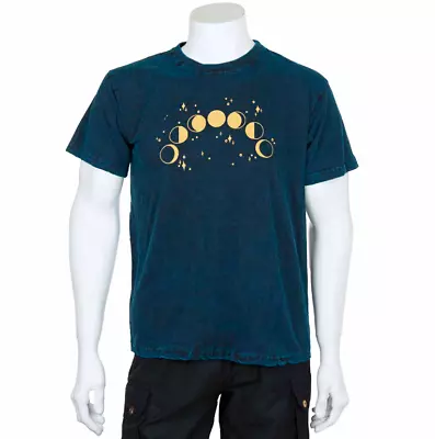 Buy Moon Phases Design T-Shirt | Night Sky Blue • 16£