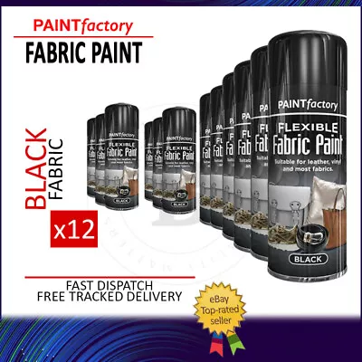 Buy Black Fabric Spray Paint Aerosol Flexible Leather Vinyl Clothes Textile 200ml • 44.45£