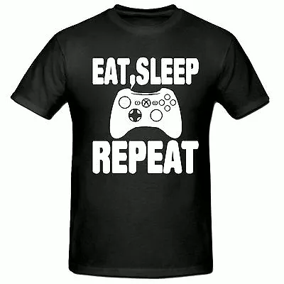 Buy Big Slogan Eat,sleep,game Repeat Children's T Shirt,kids T Shirt 3 - 15 Years • 6.99£