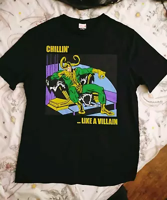 Buy George - Marvel Comic Style Loki Chillin' Like A Villain Shirt - Medium • 8.99£