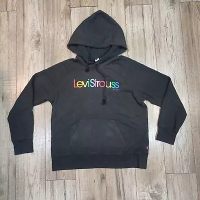 Buy Levis Faded Black Rainbow Spellout Logo Hoodie • M • 7£