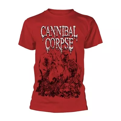 Buy Cannibal Corpse - Pile Of Skulls 2018 (Red) (NEW MENS T-SHIRT ) • 17.20£