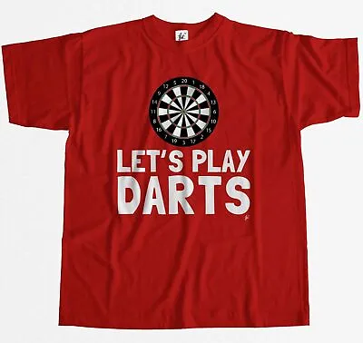 Buy Let's Play Darts With Dartboard Mens T-Shirt • 7.99£