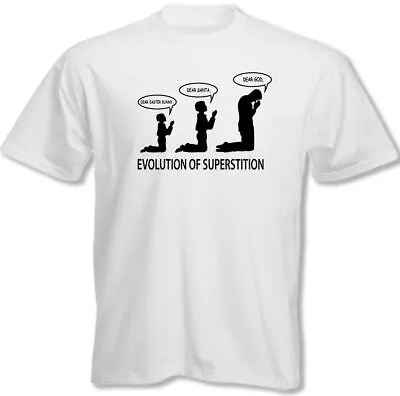 Buy Atheism T-Shirt Atheist Superstition Evolution Mens Funny Evolution Tee Top • 8.99£
