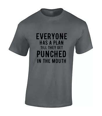 Buy Everyone Has A Plan Until Punch Mens T Shirt Cool Boxing Quote Boxer Tyson Funny • 7.99£
