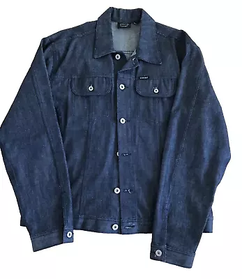 Buy Firetrap Blackseal Giant Dark Blue Indigo Denim Jacket Biker Pockets Size Large • 24.95£