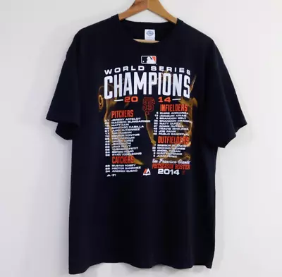 Buy Size XL Black T-shirt San Francisco Giants World Series Champions Printed Design • 8.99£
