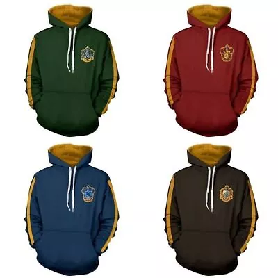 Buy Harry Potter Slytherin Hoodies Sweatshirt Unisex Hooded Top Pullover Jumper Size • 21.52£