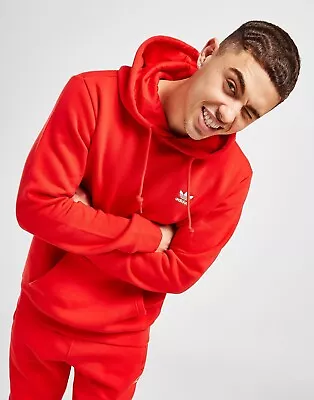 Buy Adidas Originals Essential Trefoil Fleece Hoodie Red M • 39.50£