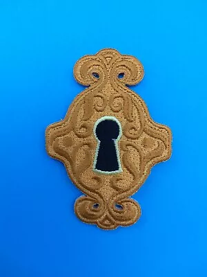 Buy Keyhole Patch / Alice In Wonderland Iron On: Vintage Lock Antique Brass Key Hole • 4.25£