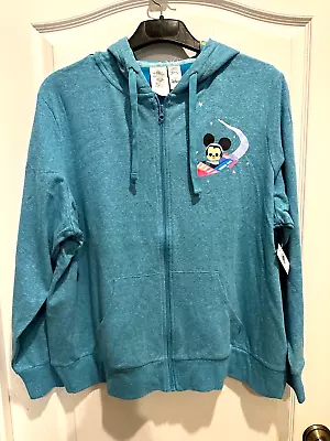 Buy Disney Parks Hoodie Womens 1X Blue Joey Chou Mickey Stitch Dumbo Tiki Full Zip • 54.95£