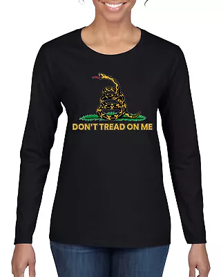 Buy Dont Tread On Me Snake And Grass Yellow Green Women Graphic Long Sleeve TShirt • 25.57£