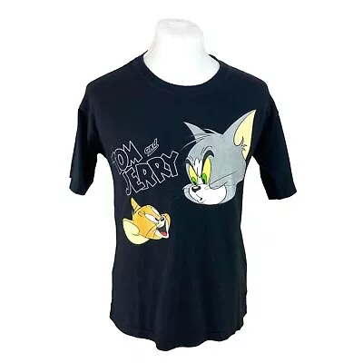 Buy Tom And Jerry T Shirt Large Black Oversized Disney Graphic Tee TV Movie Y2k • 22.50£